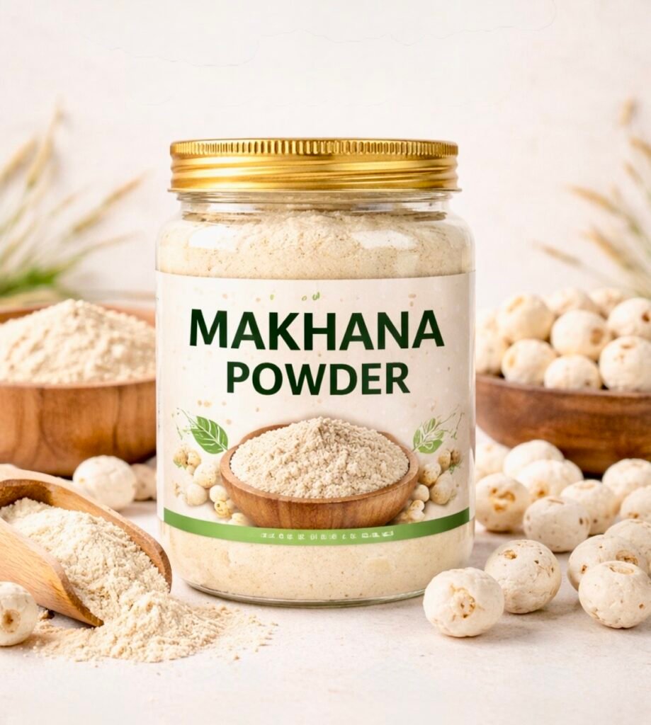 Premium makhana powder made from roasted fox nuts